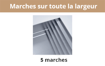 Marches sur toute la largeur 5 marches