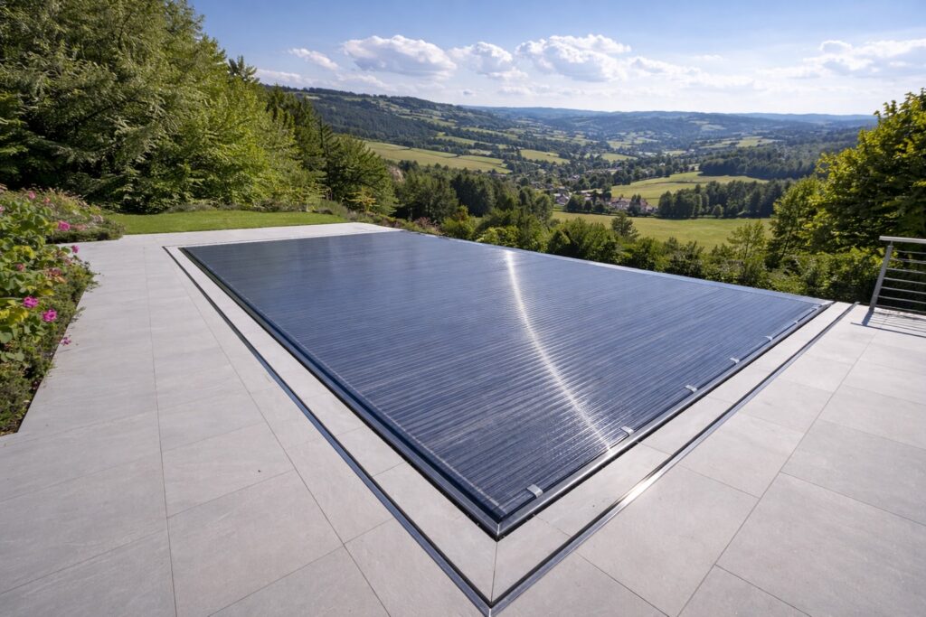 Volet solaire piscine inox